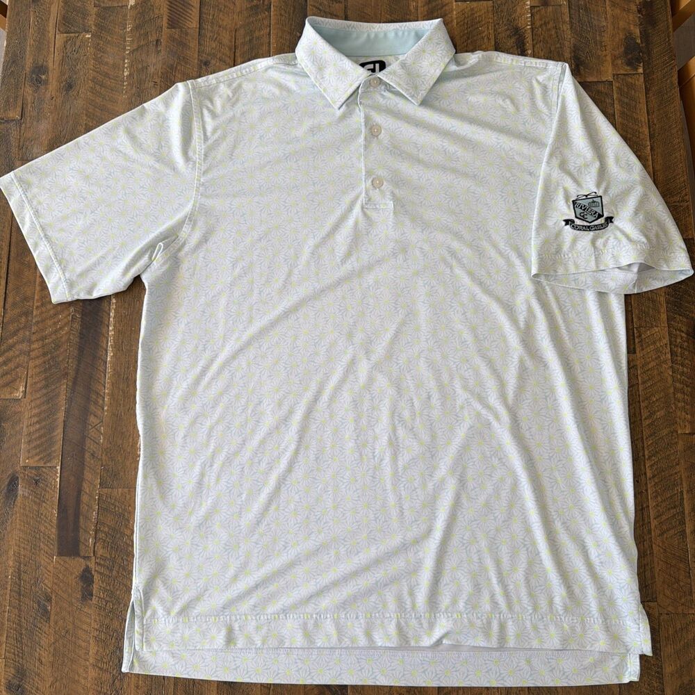 FootJoy Polo Lg Golf Daisy Performance Active Stretch FJ Riviera CC Coral Gables